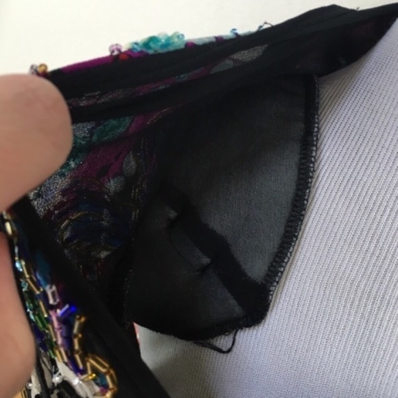 Vintage Diane‎ Freis Beaded Sequins Silk Maxi Dress Women’s Sz Small - Picture 4 of 7